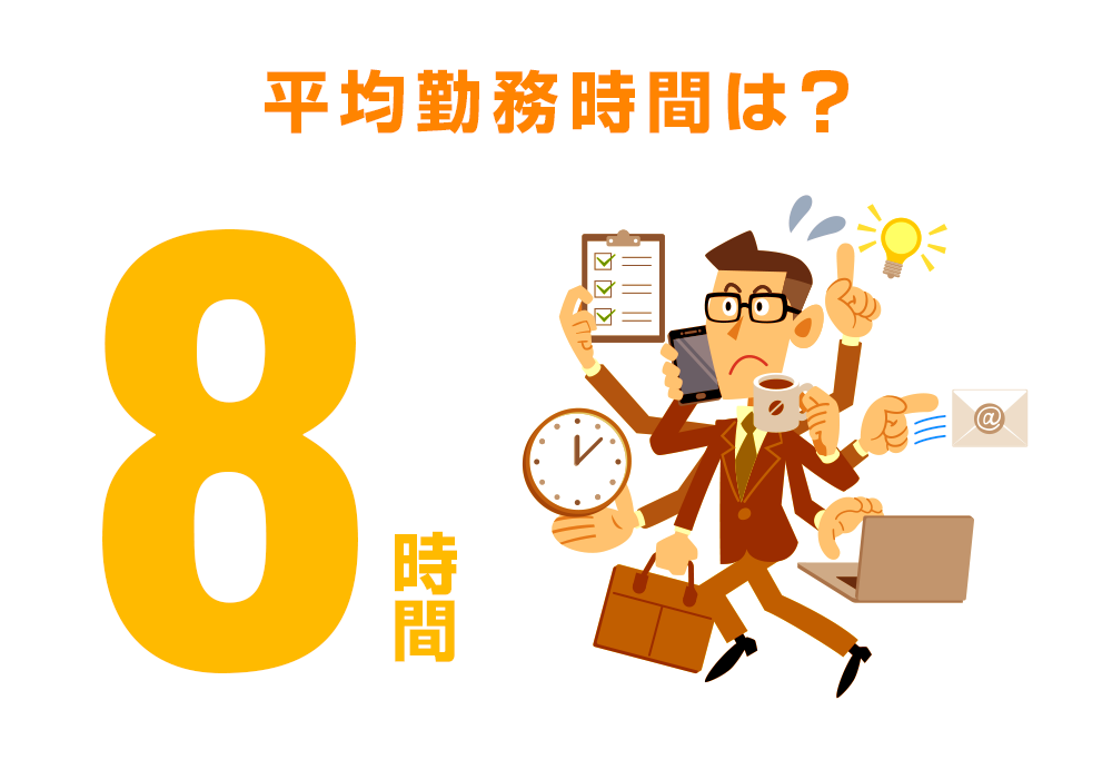 平均勤務時間は？8時間